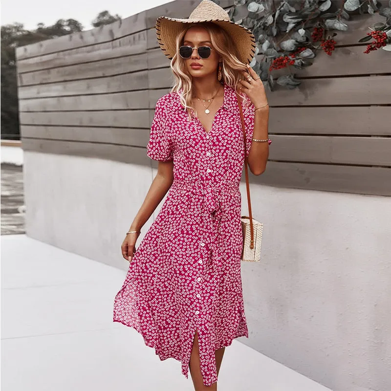 Gabriela® | Bohemian dress with floral pattern