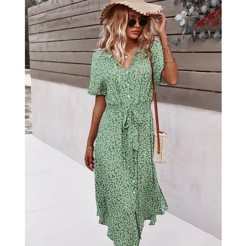 Gabriela® | Bohemian dress with floral pattern