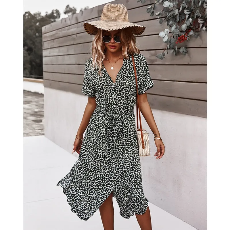 Gabriela® | Bohemian dress with floral pattern