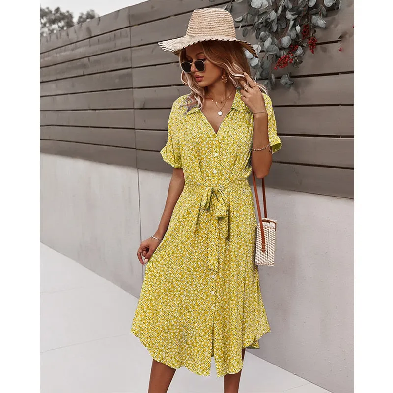 Gabriela® | Bohemian dress with floral pattern