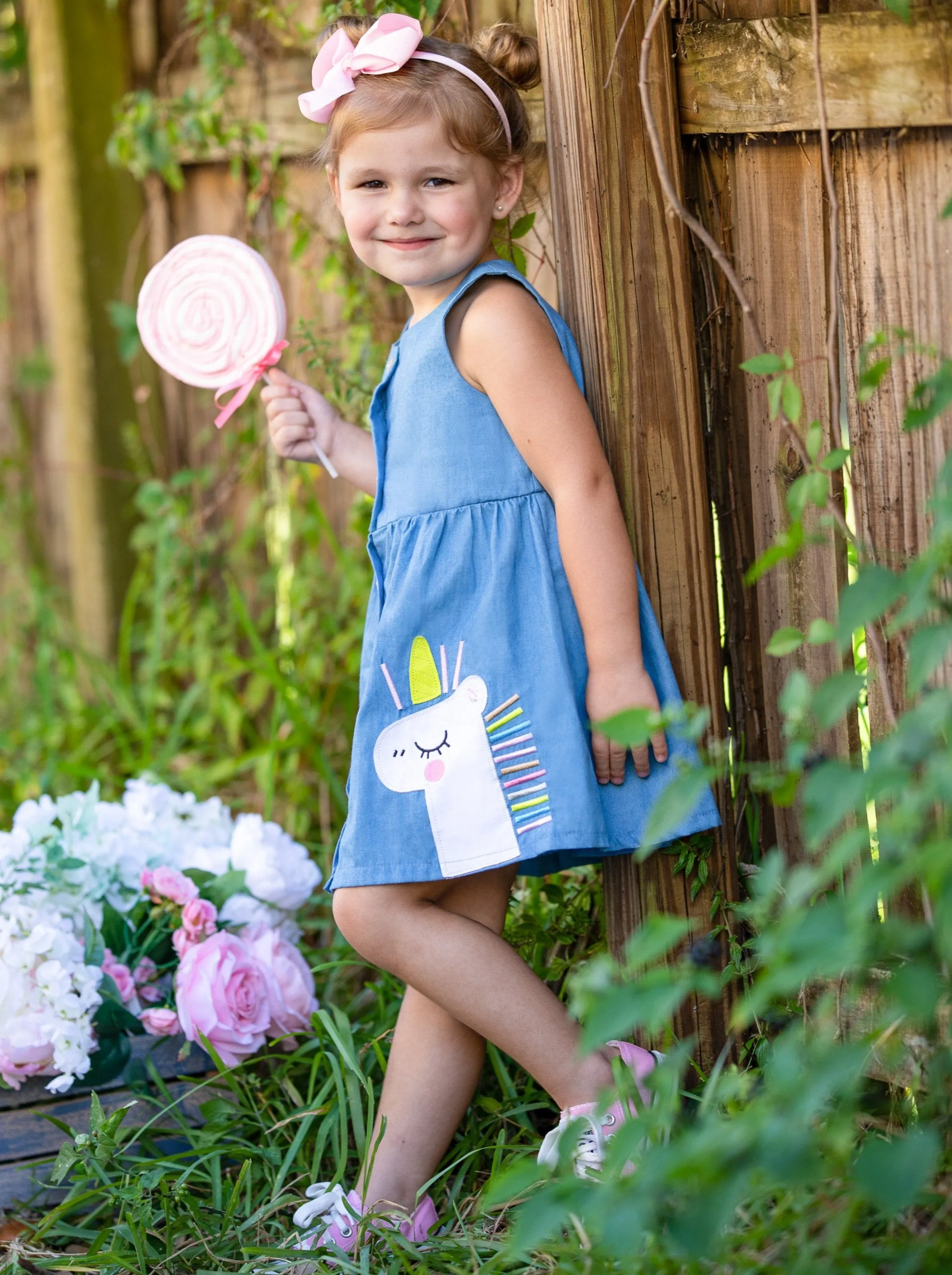 Girls Need Unicorns in Their Lives Denim Dress