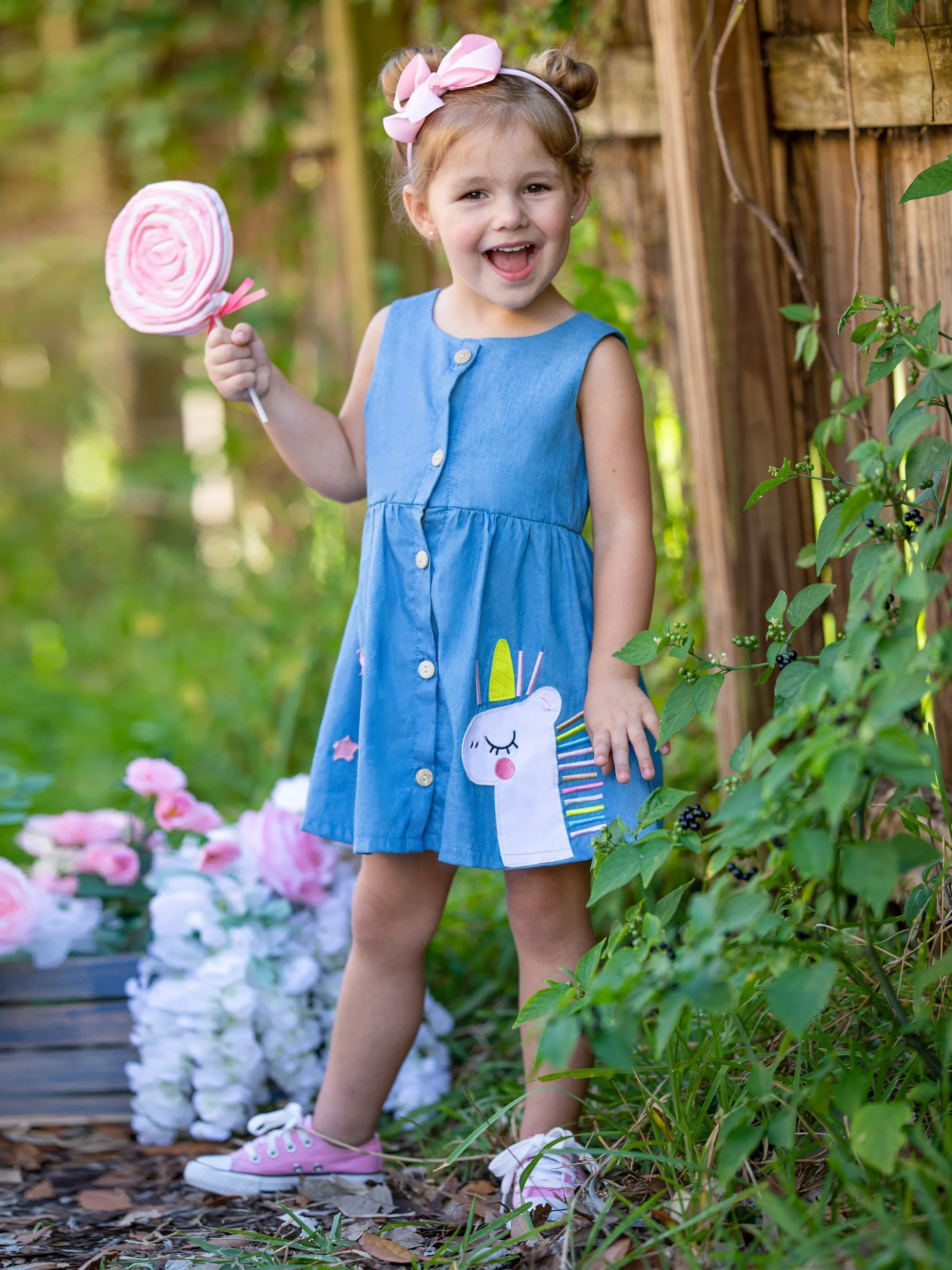 Girls Need Unicorns in Their Lives Denim Dress