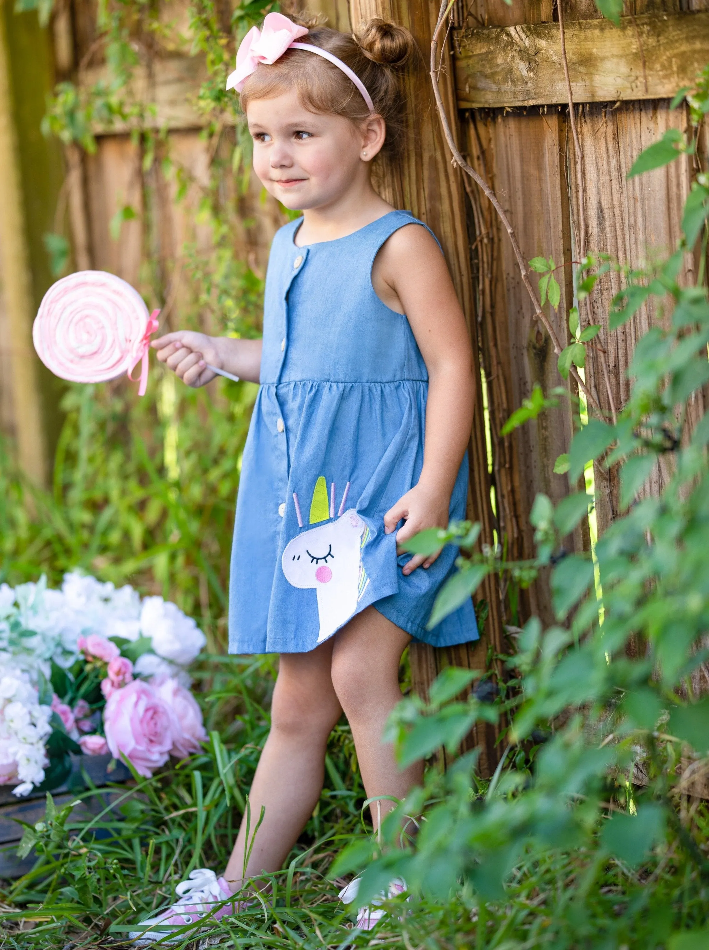 Girls Need Unicorns in Their Lives Denim Dress