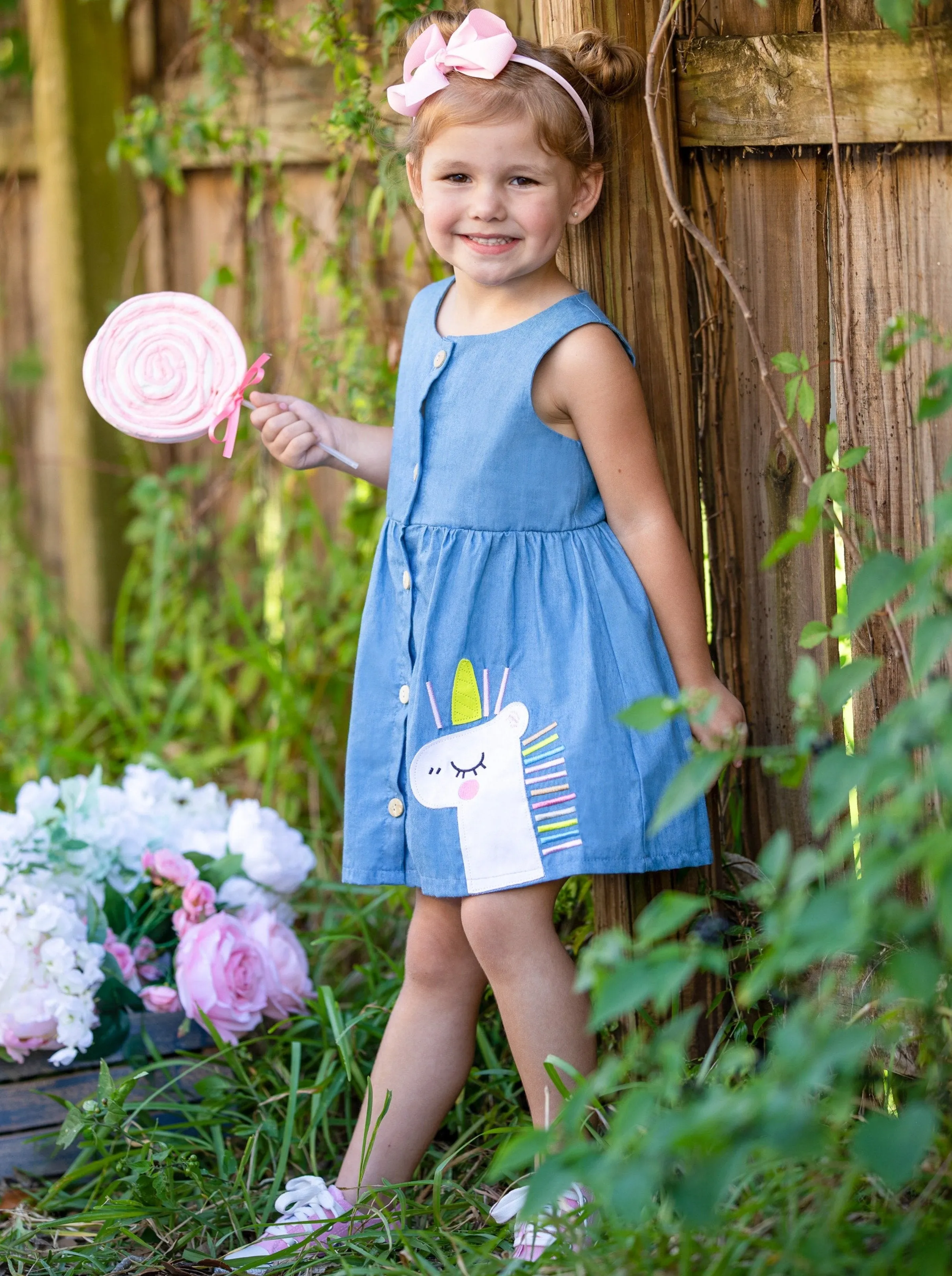 Girls Need Unicorns in Their Lives Denim Dress