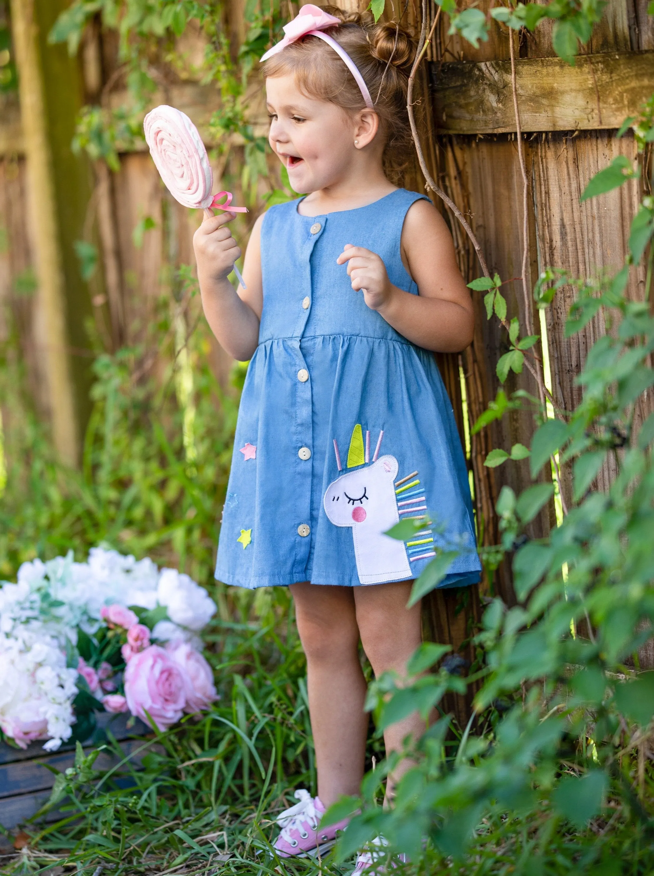 Girls Need Unicorns in Their Lives Denim Dress