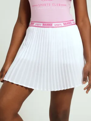 Girls Pleated Skort - White