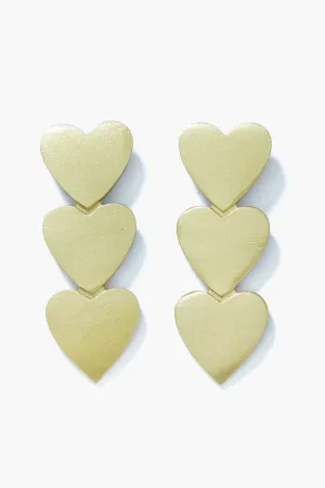 Gold Metallic Heart Earrings