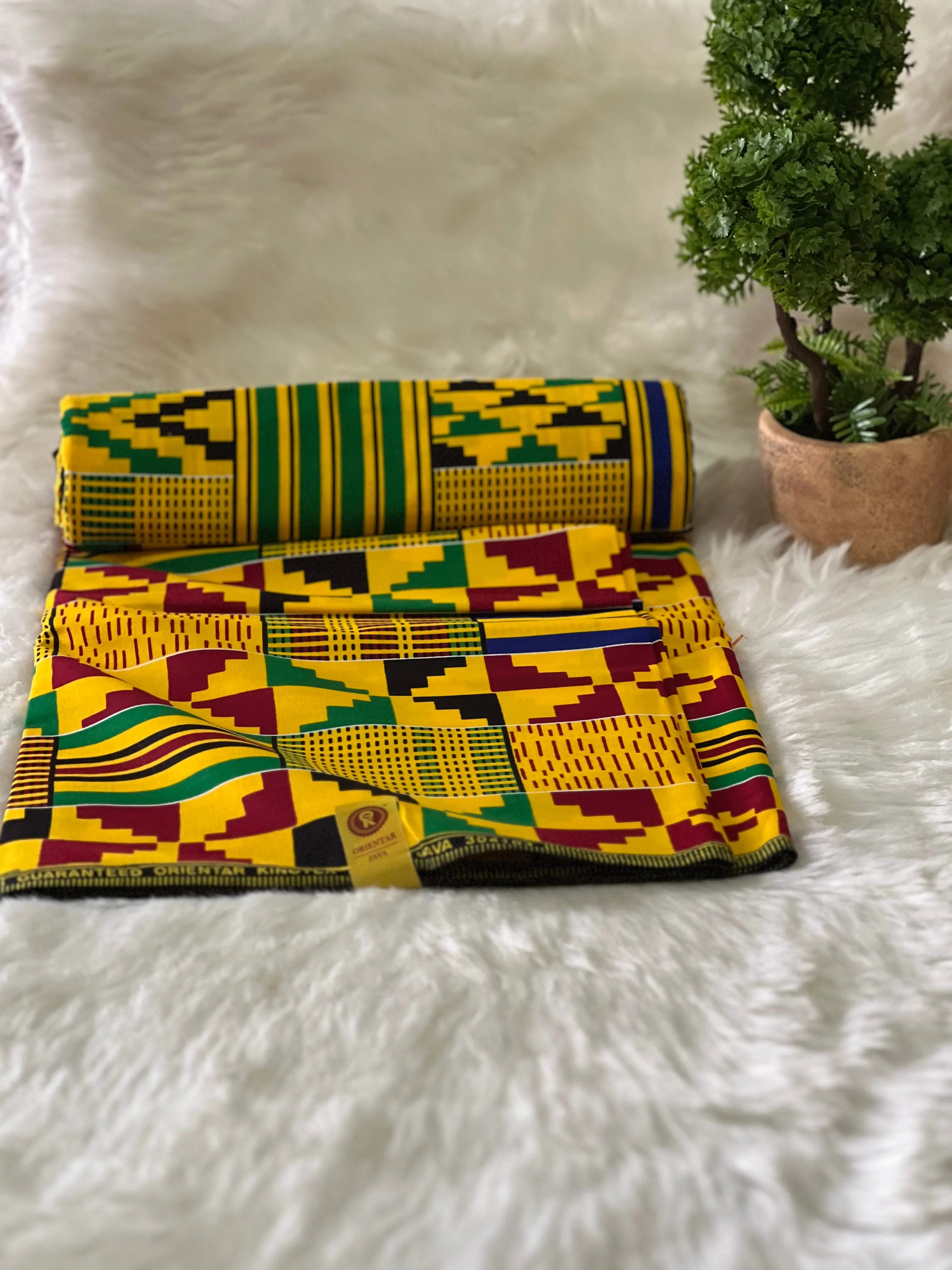 Green Ankara Fabrics / African Wax Fabrics