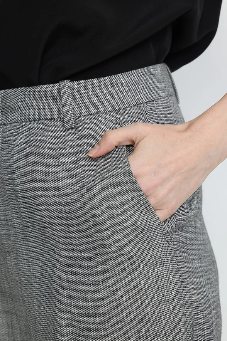 Hagfords Trousers - Barrel leg trousers  high-waisted in grey