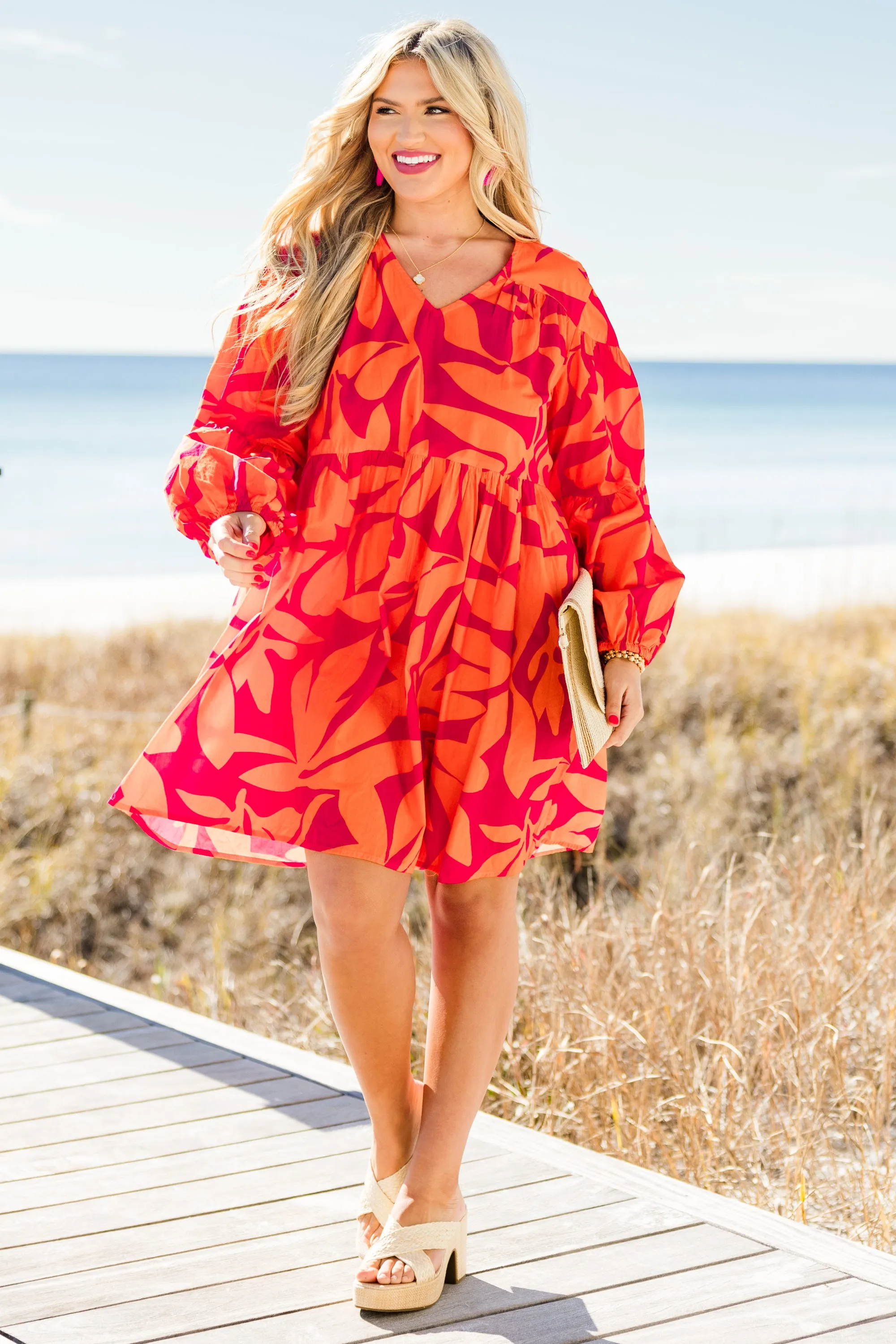 Happy All Weekend Dress, Orange
