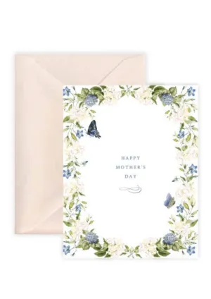 Happy Mother's Day Floral Wreath Greeting Card