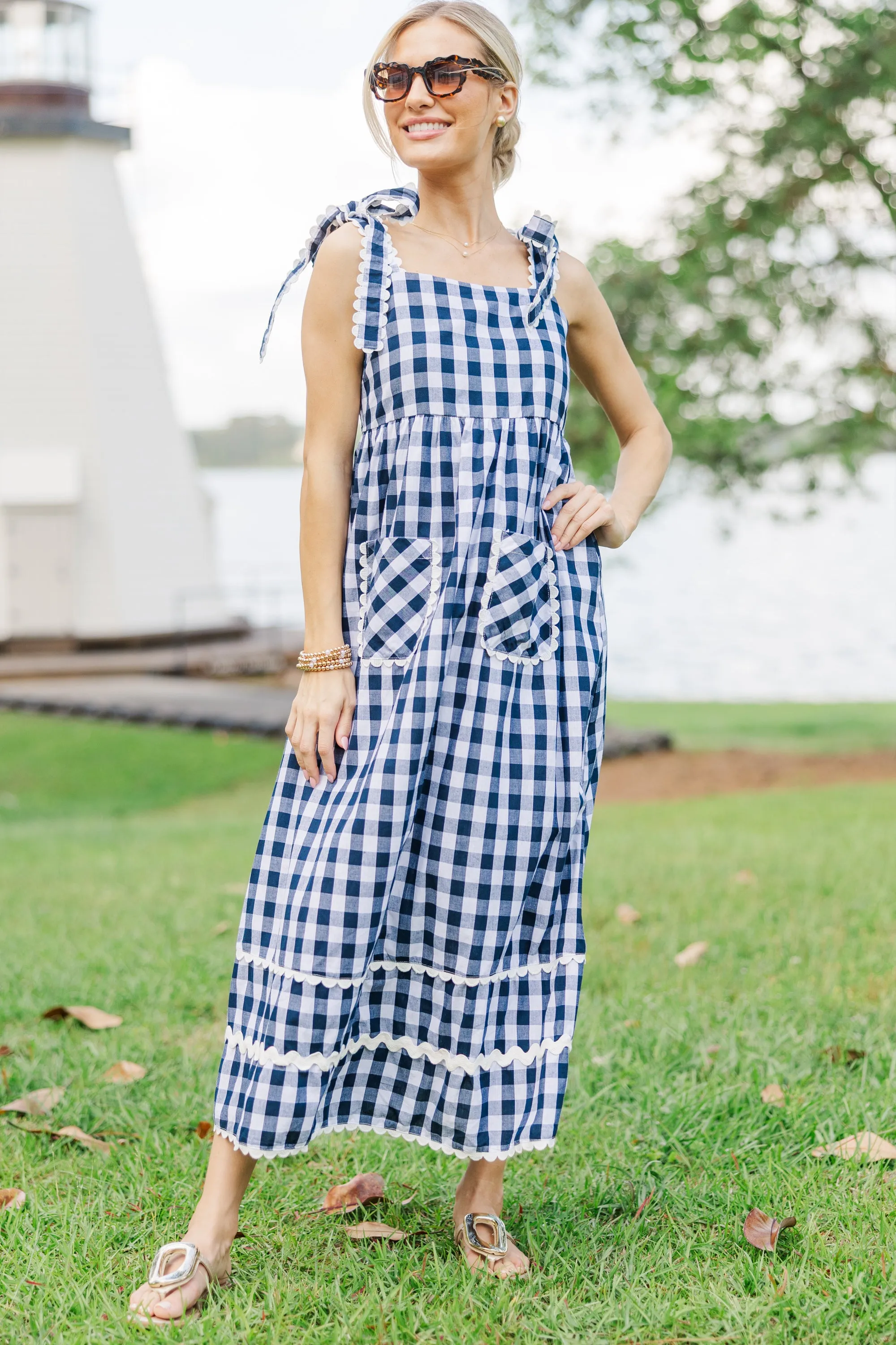 Have A Picnic Blue Gingham Dress