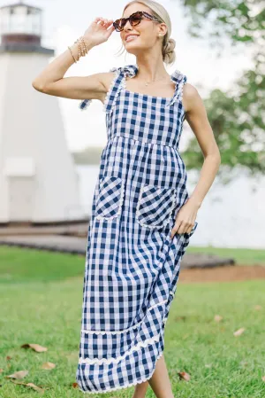 Have A Picnic Blue Gingham Dress