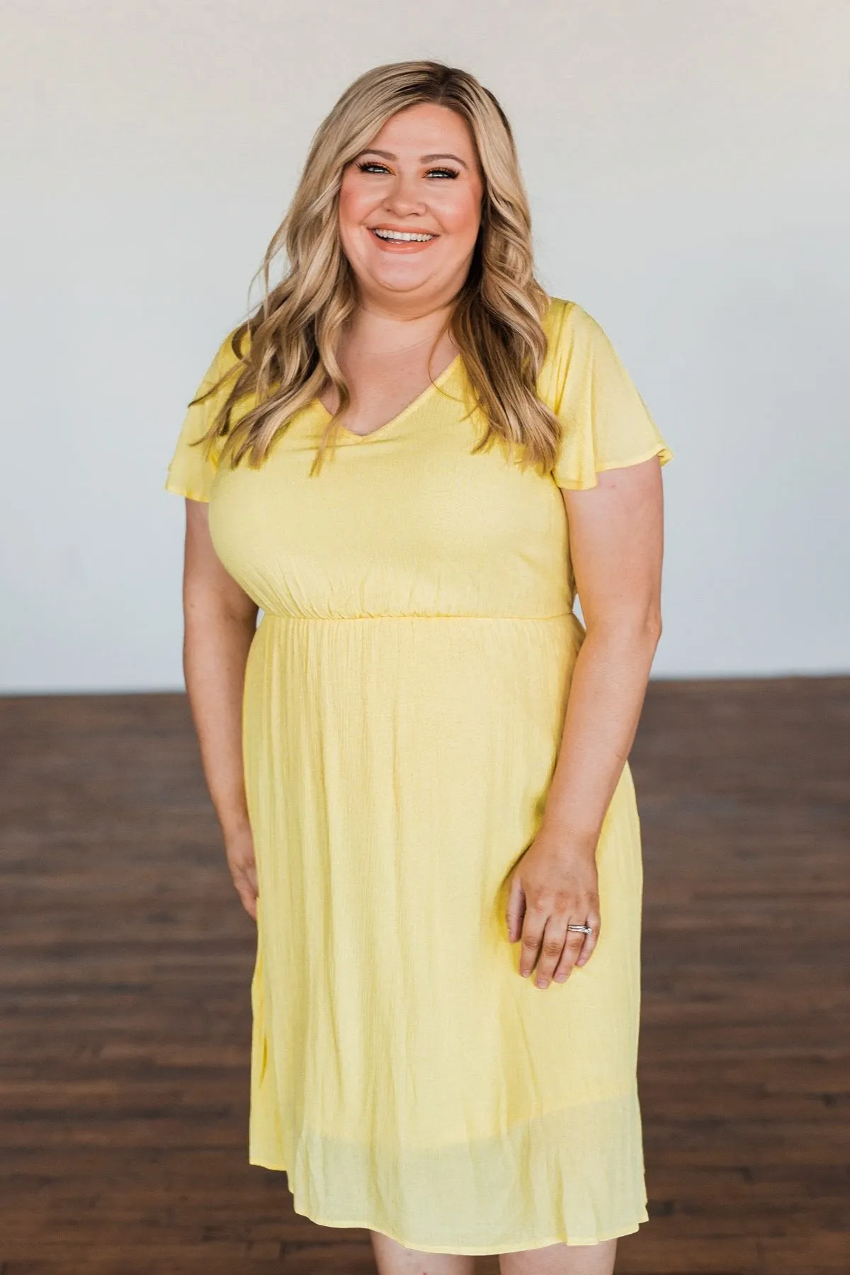 Here We Go Again Dress- Yellow