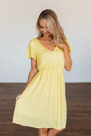 Here We Go Again Dress- Yellow