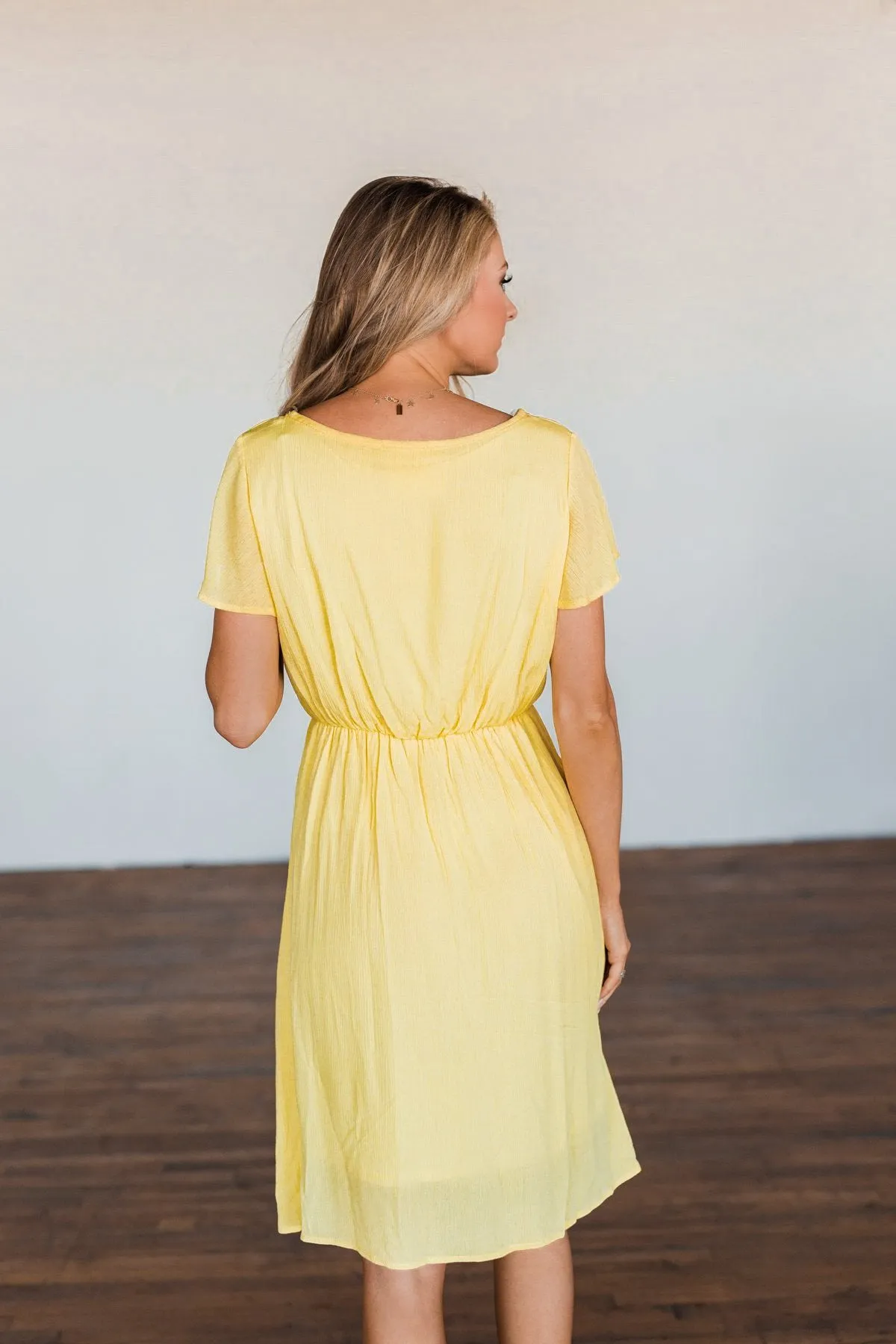 Here We Go Again Dress- Yellow