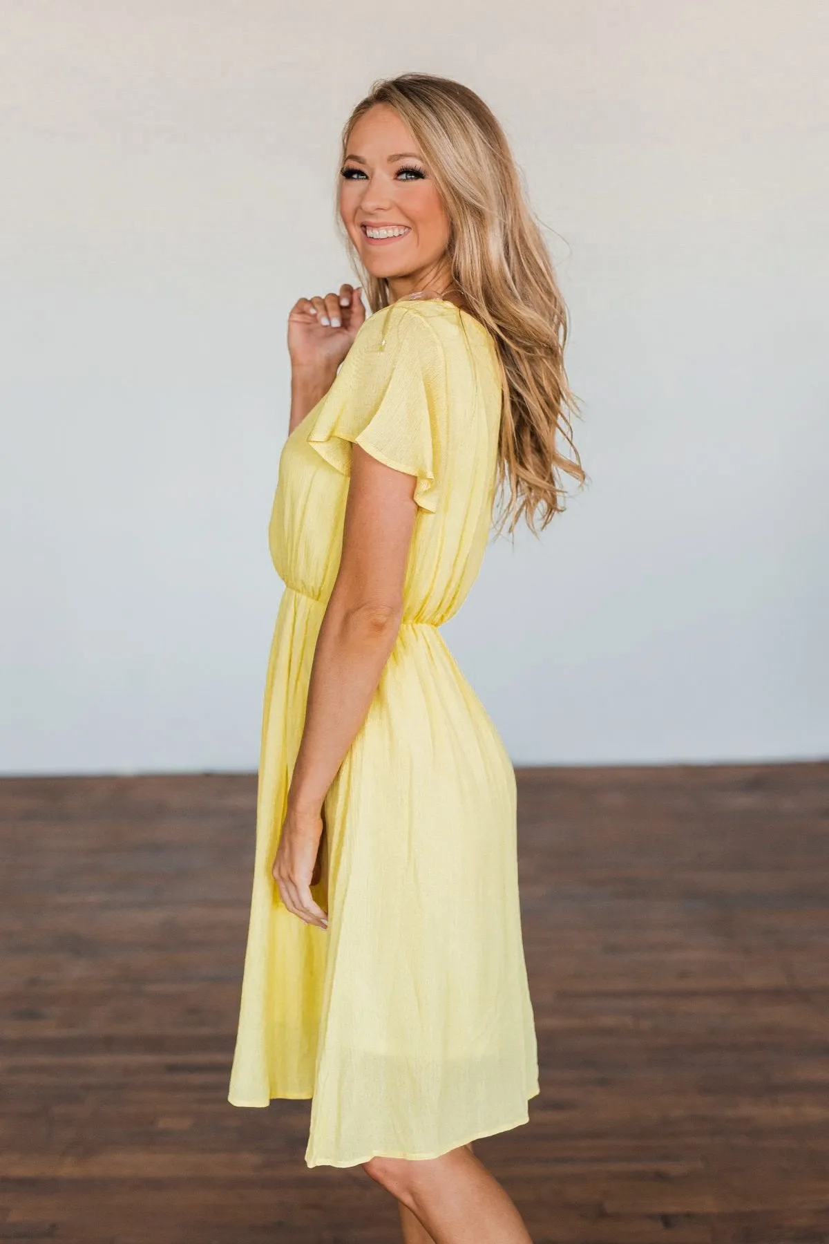 Here We Go Again Dress- Yellow