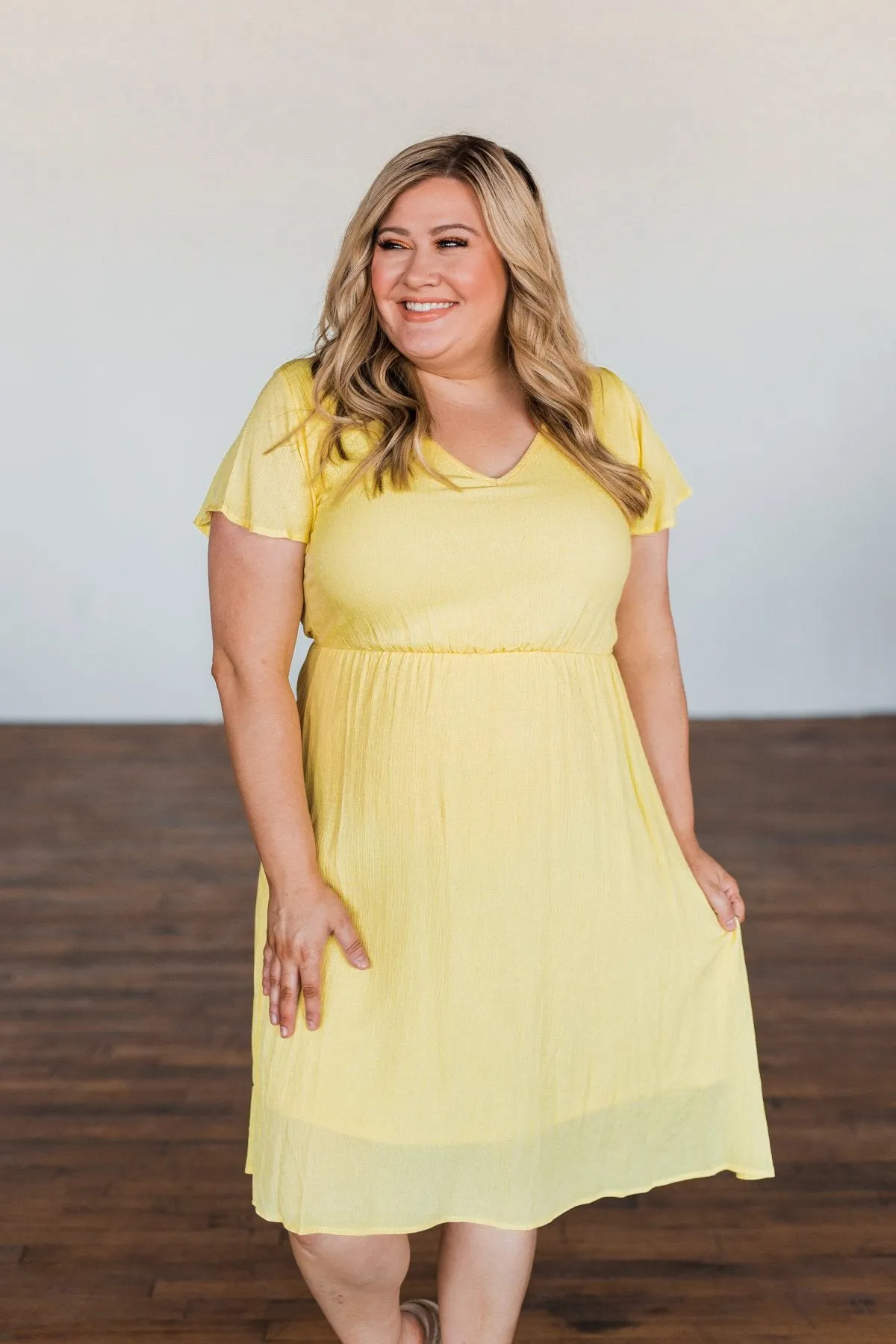 Here We Go Again Dress- Yellow