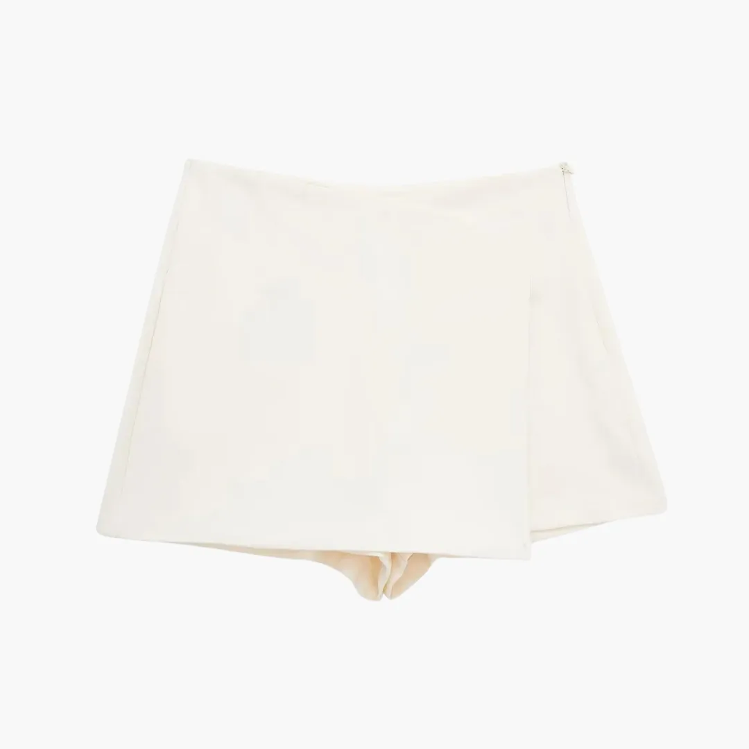 High Waist Asymmetrical Skirts - Women's Wrap Hem Shorts