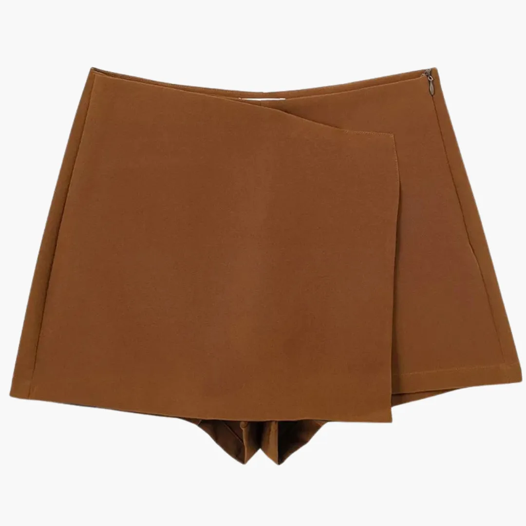 High Waist Asymmetrical Skirts - Women's Wrap Hem Shorts