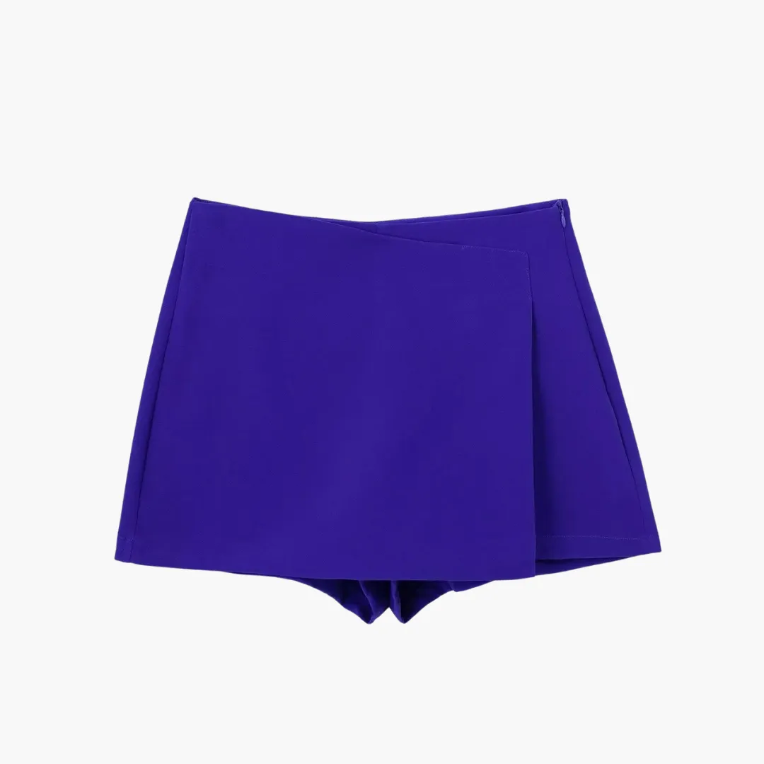 High Waist Asymmetrical Skirts - Women's Wrap Hem Shorts