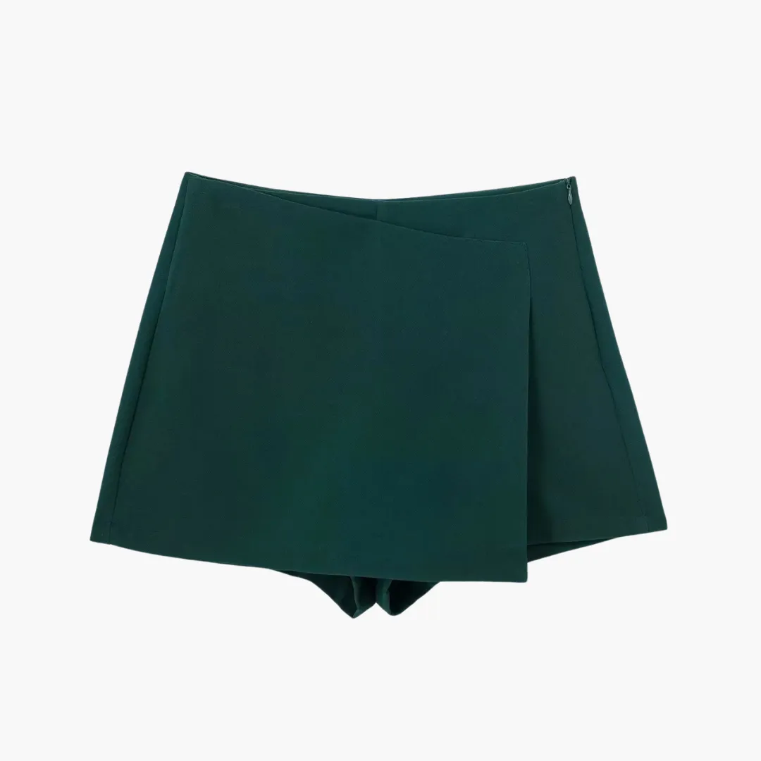 High Waist Asymmetrical Skirts - Women's Wrap Hem Shorts
