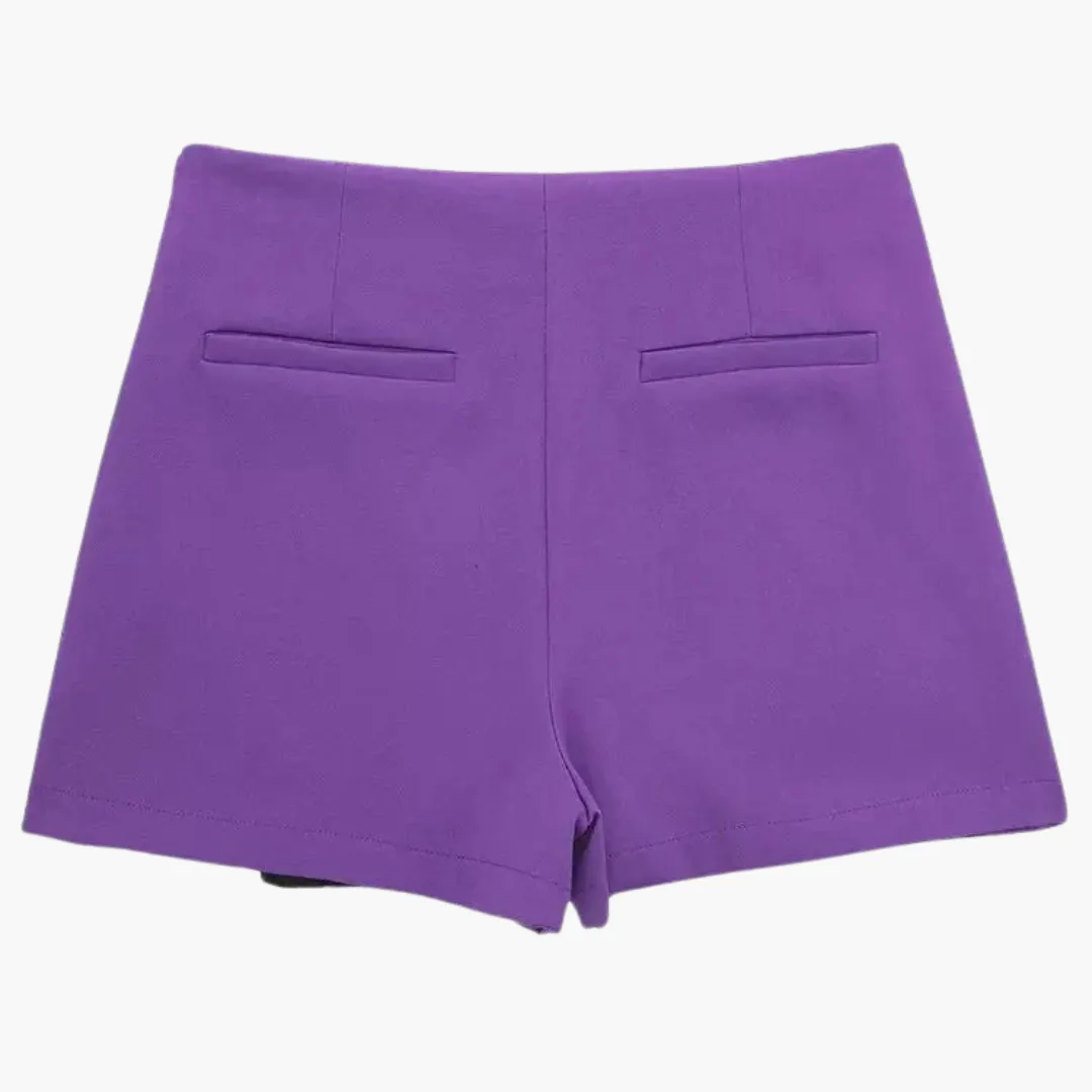 High Waist Asymmetrical Skirts - Women's Wrap Hem Shorts