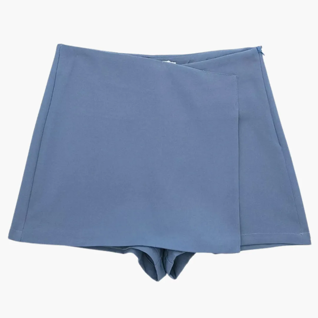 High Waist Asymmetrical Skirts - Women's Wrap Hem Shorts