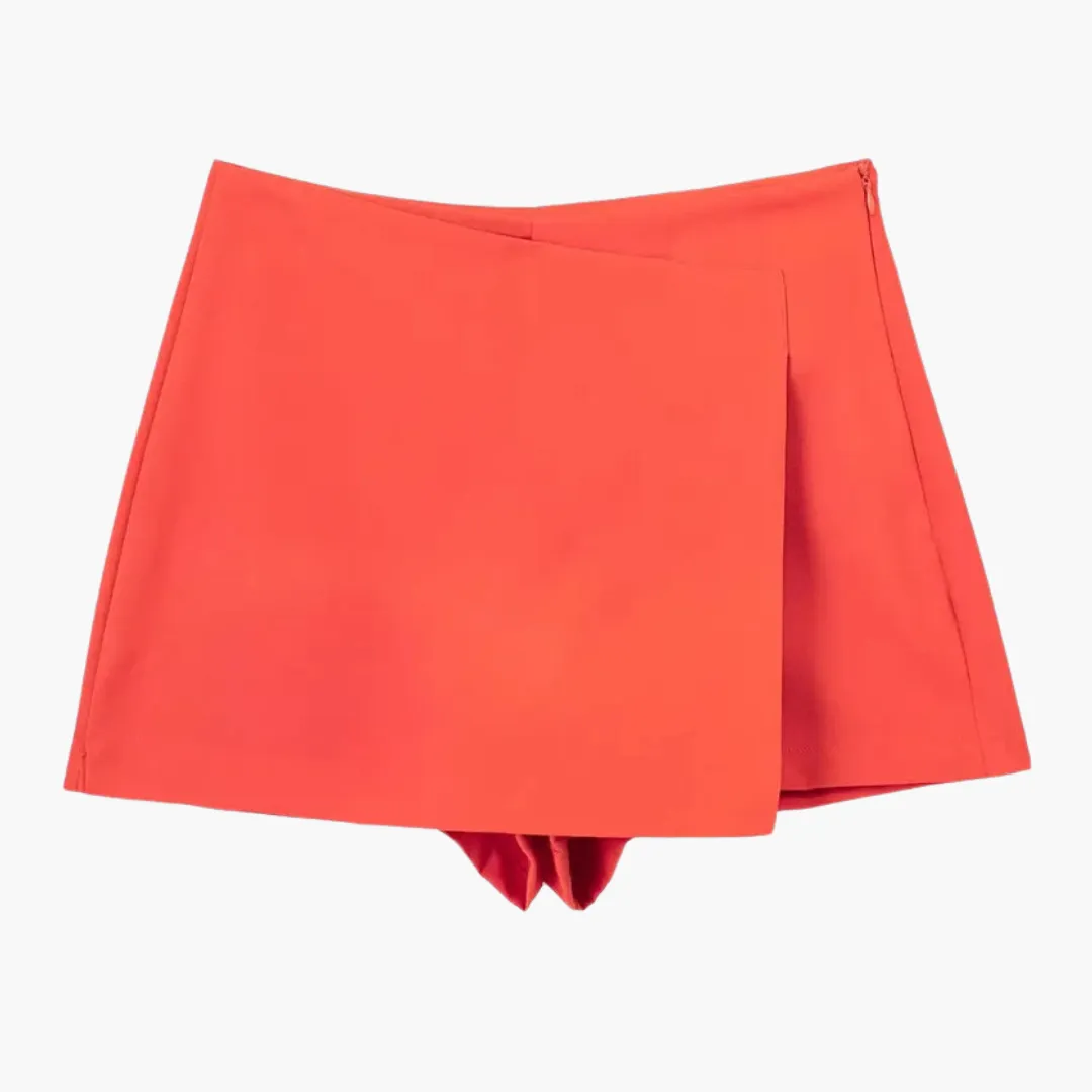 High Waist Asymmetrical Skirts - Women's Wrap Hem Shorts
