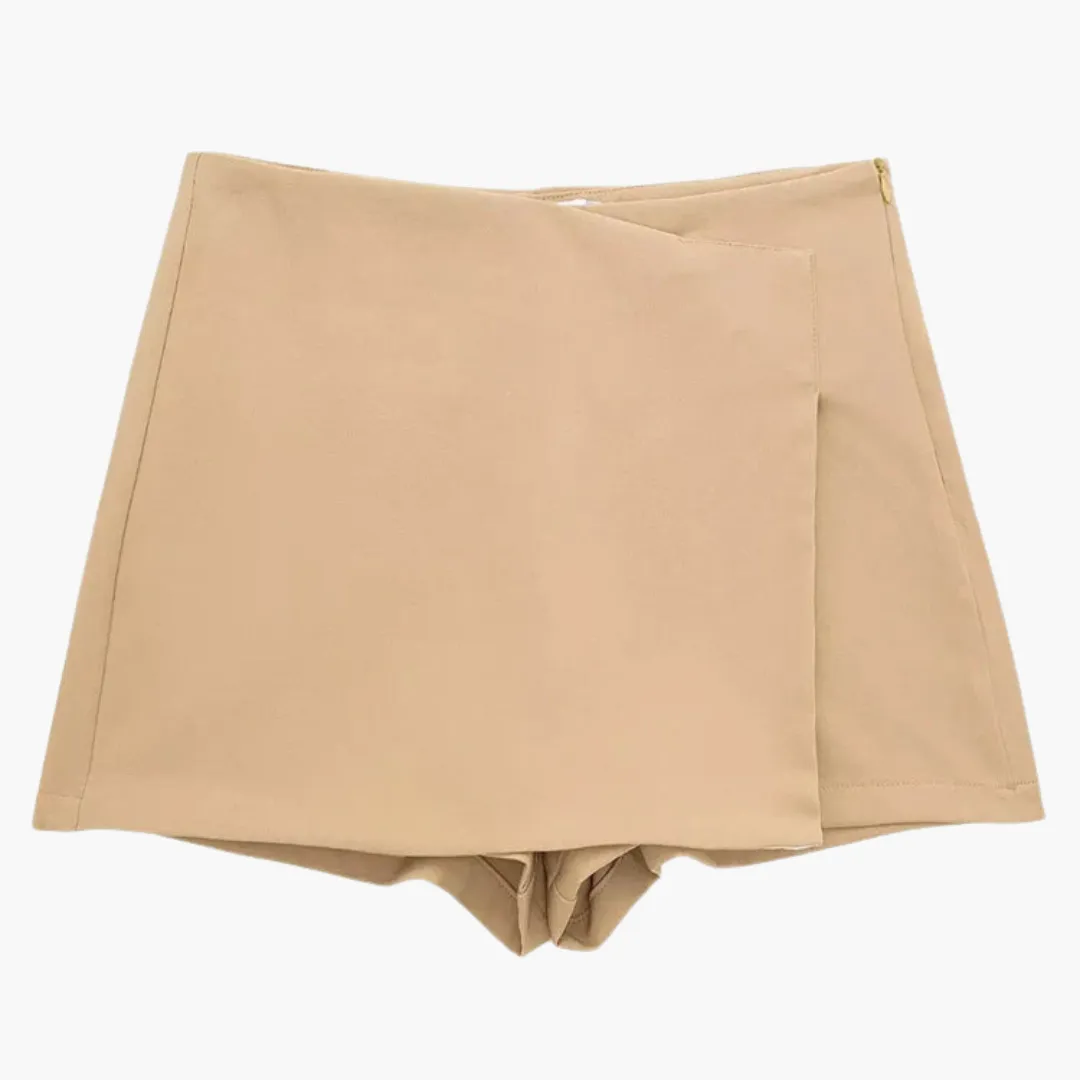 High Waist Asymmetrical Skirts - Women's Wrap Hem Shorts