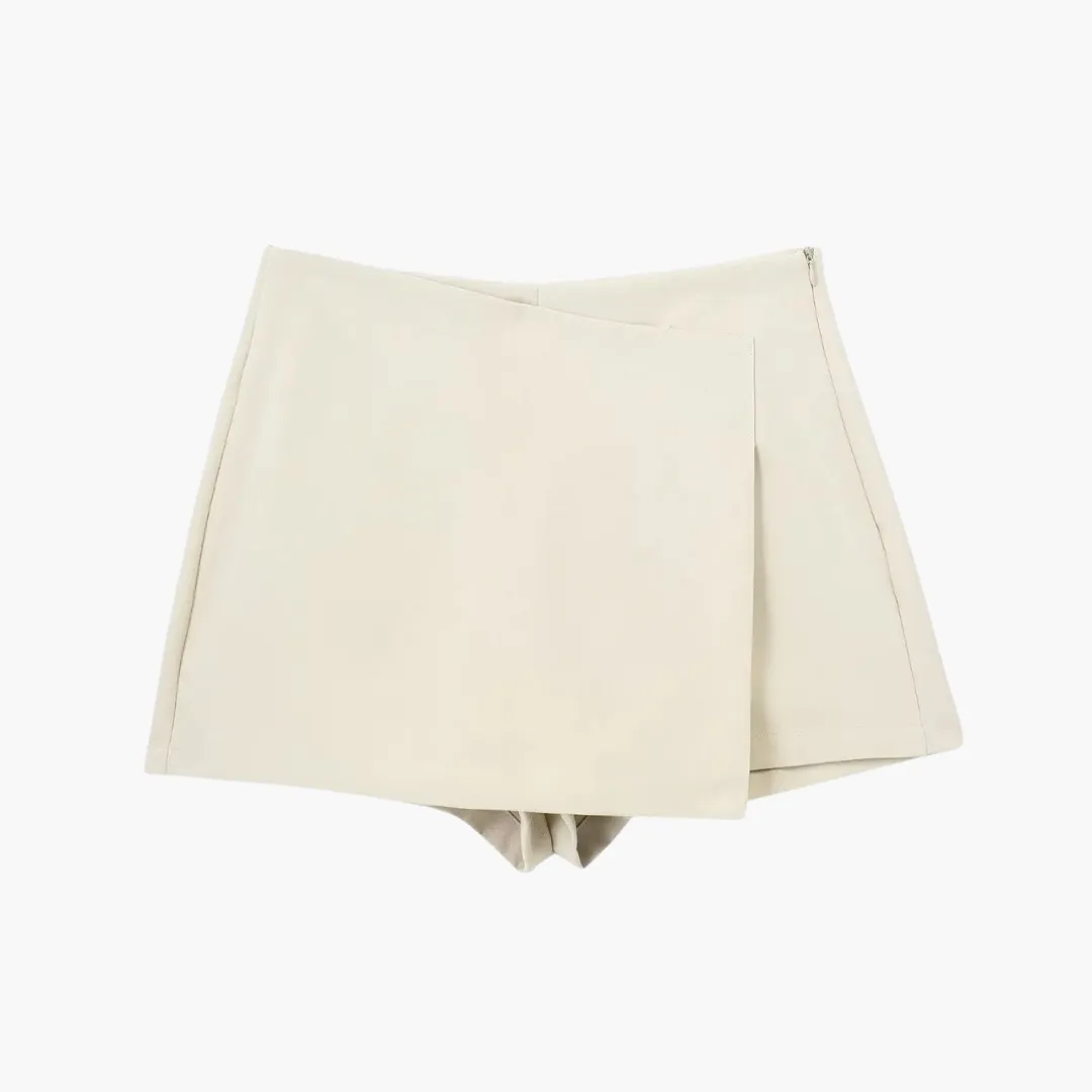 High Waist Asymmetrical Skirts - Women's Wrap Hem Shorts