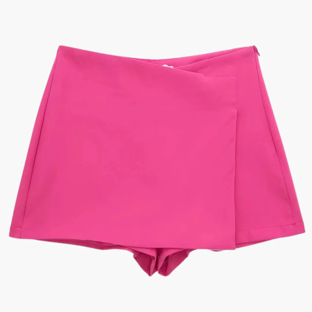 High Waist Asymmetrical Skirts - Women's Wrap Hem Shorts