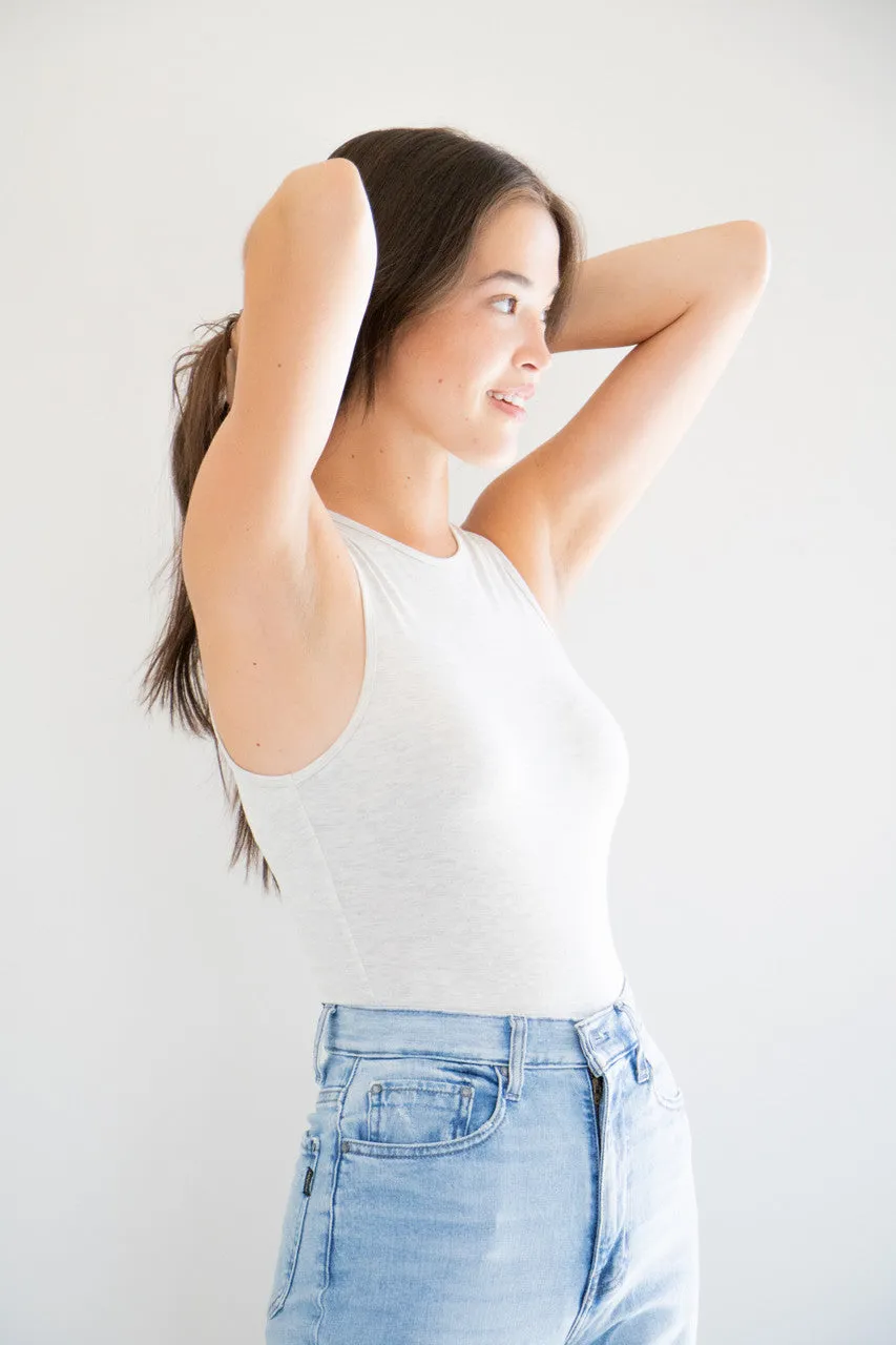 Holly Heathered Bodysuit in Heather Grey