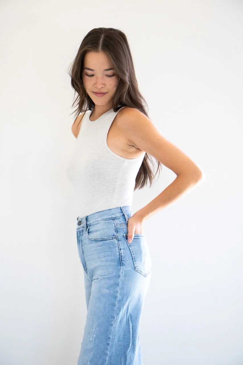 Holly Heathered Bodysuit in Heather Grey