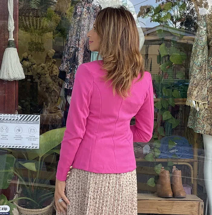 Hot Pink Double Breasted Jacket