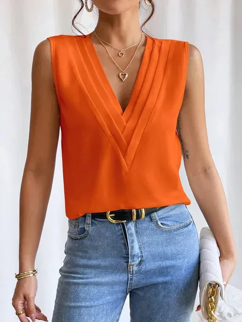 Isla – elegante ärmellose bluse