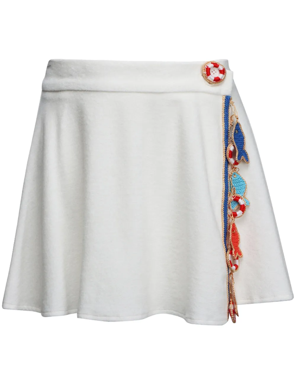 Ivory French Terry Ginger Mini Skirt