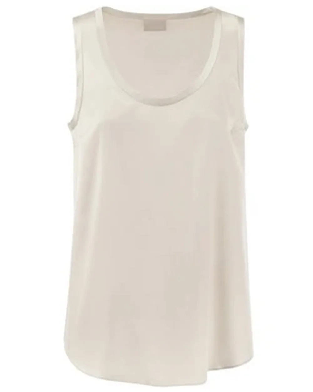 Ivory Satin Scoop Neck Tank