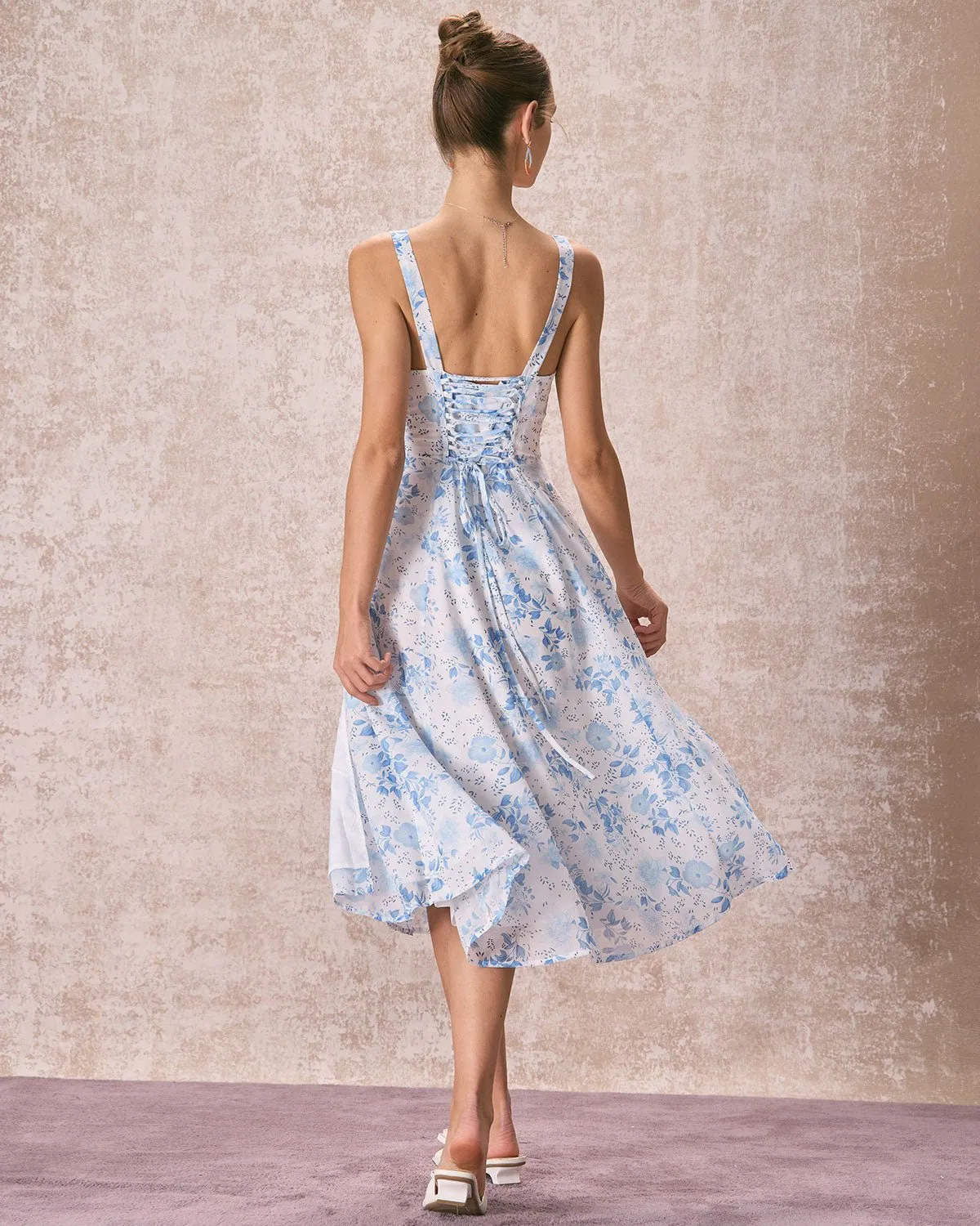 Kalika - Elegant Floral Print Woman's Dress
