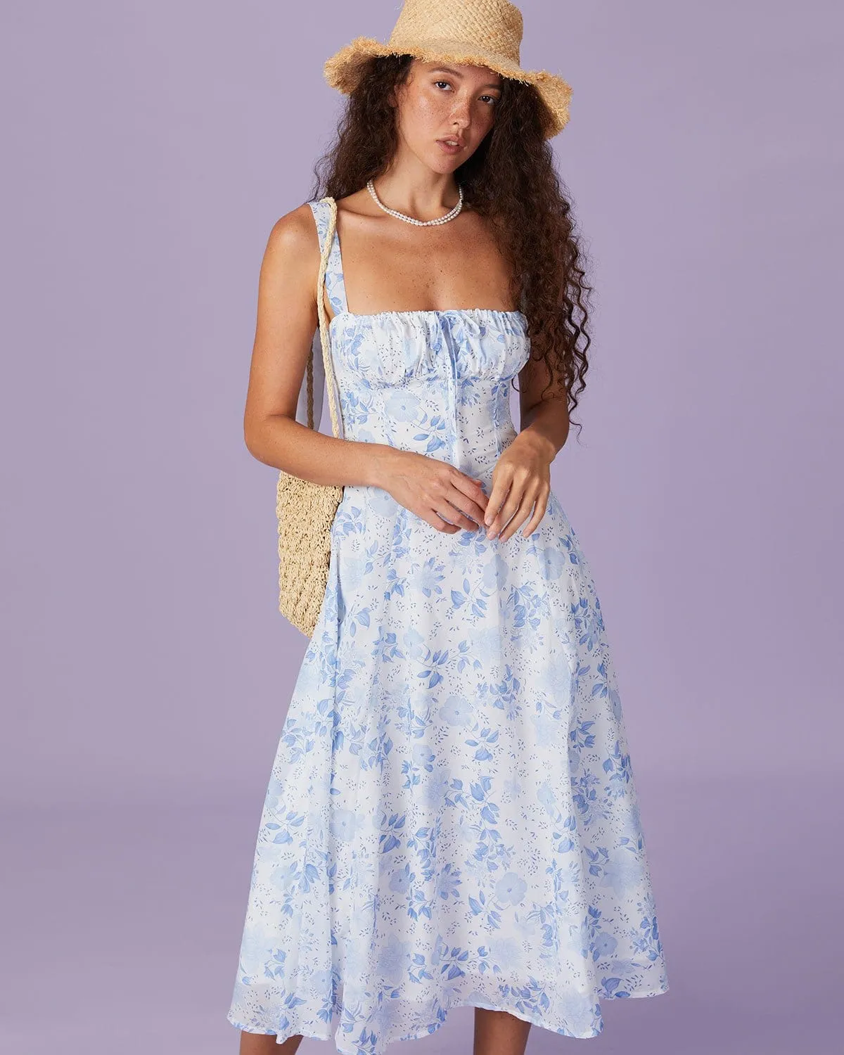 Kalika - Elegant Floral Print Woman's Dress