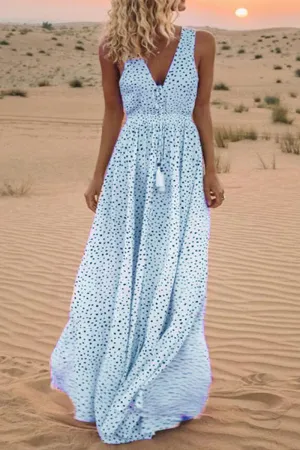Karylle - Trendy V-neck dresses with bohemian polka dots