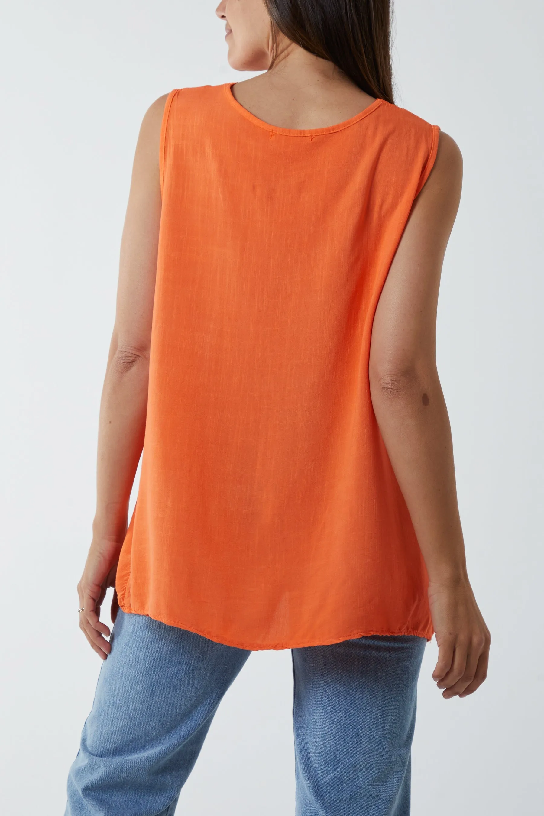 Kiwi Collar Satin Trim Vest