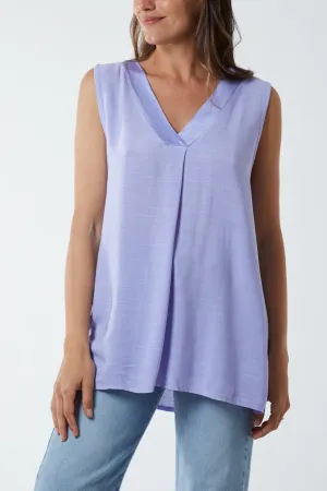 Kiwi Collar Satin Trim Vest