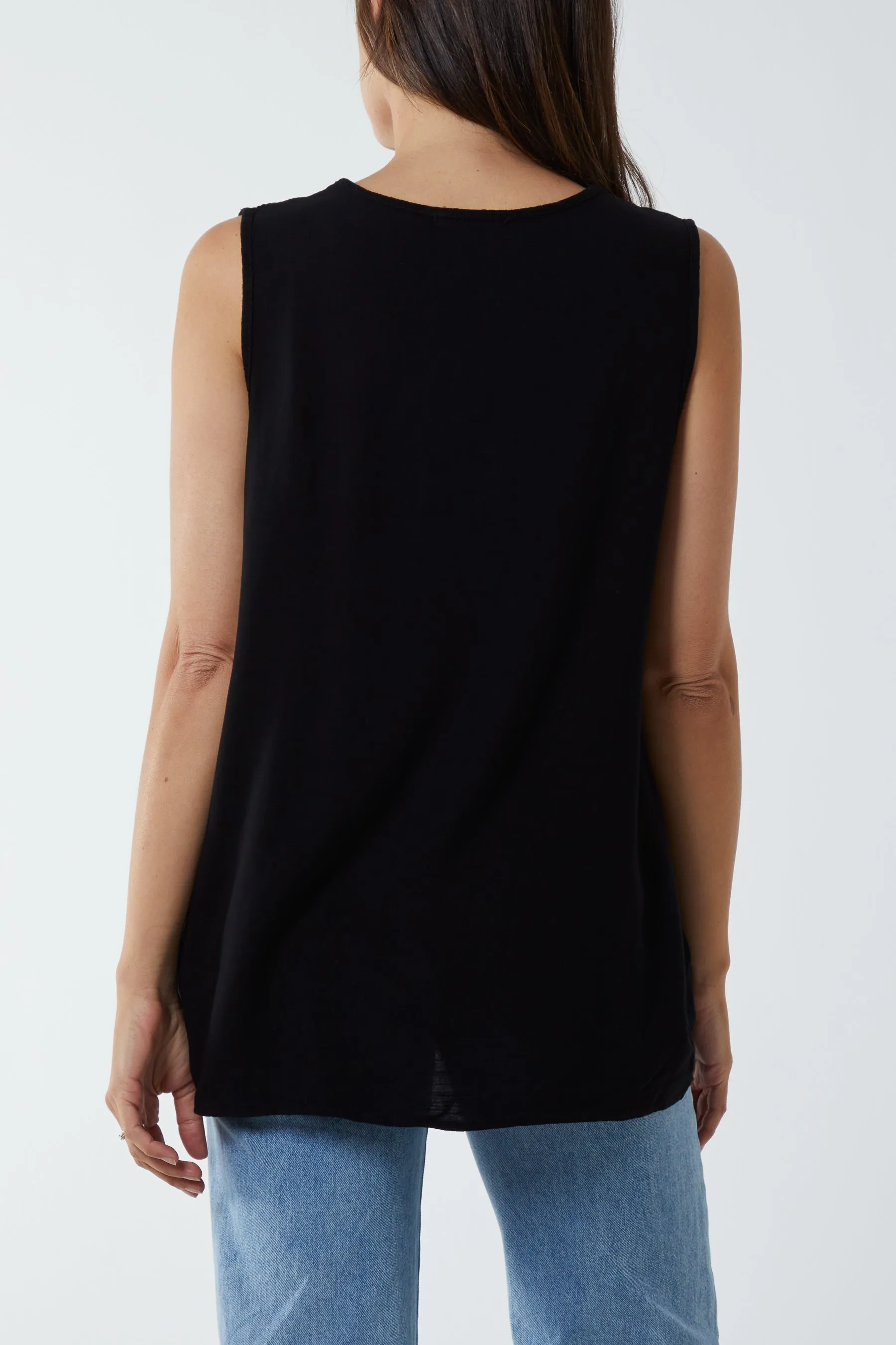 Kiwi Collar Satin Trim Vest