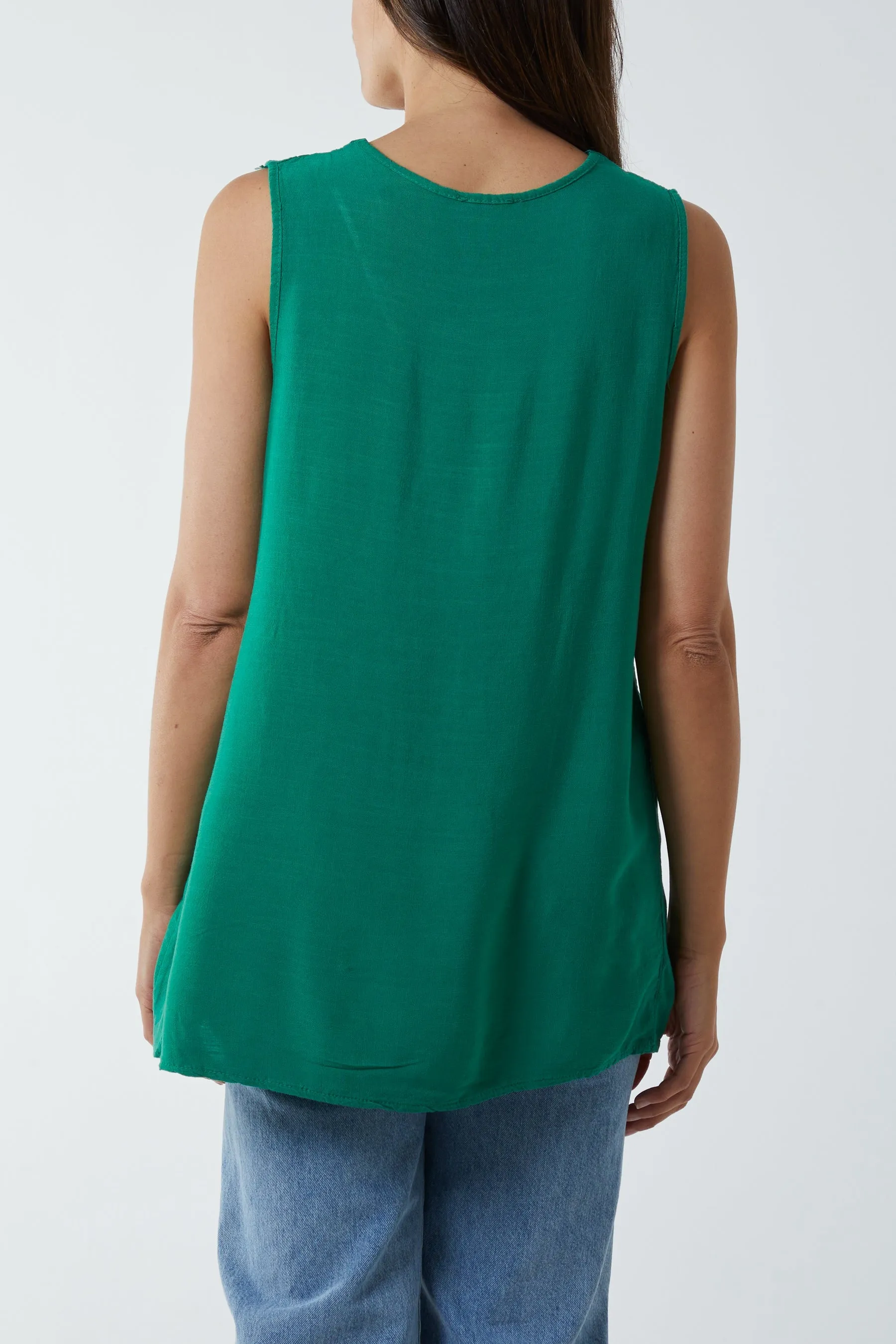 Kiwi Collar Satin Trim Vest
