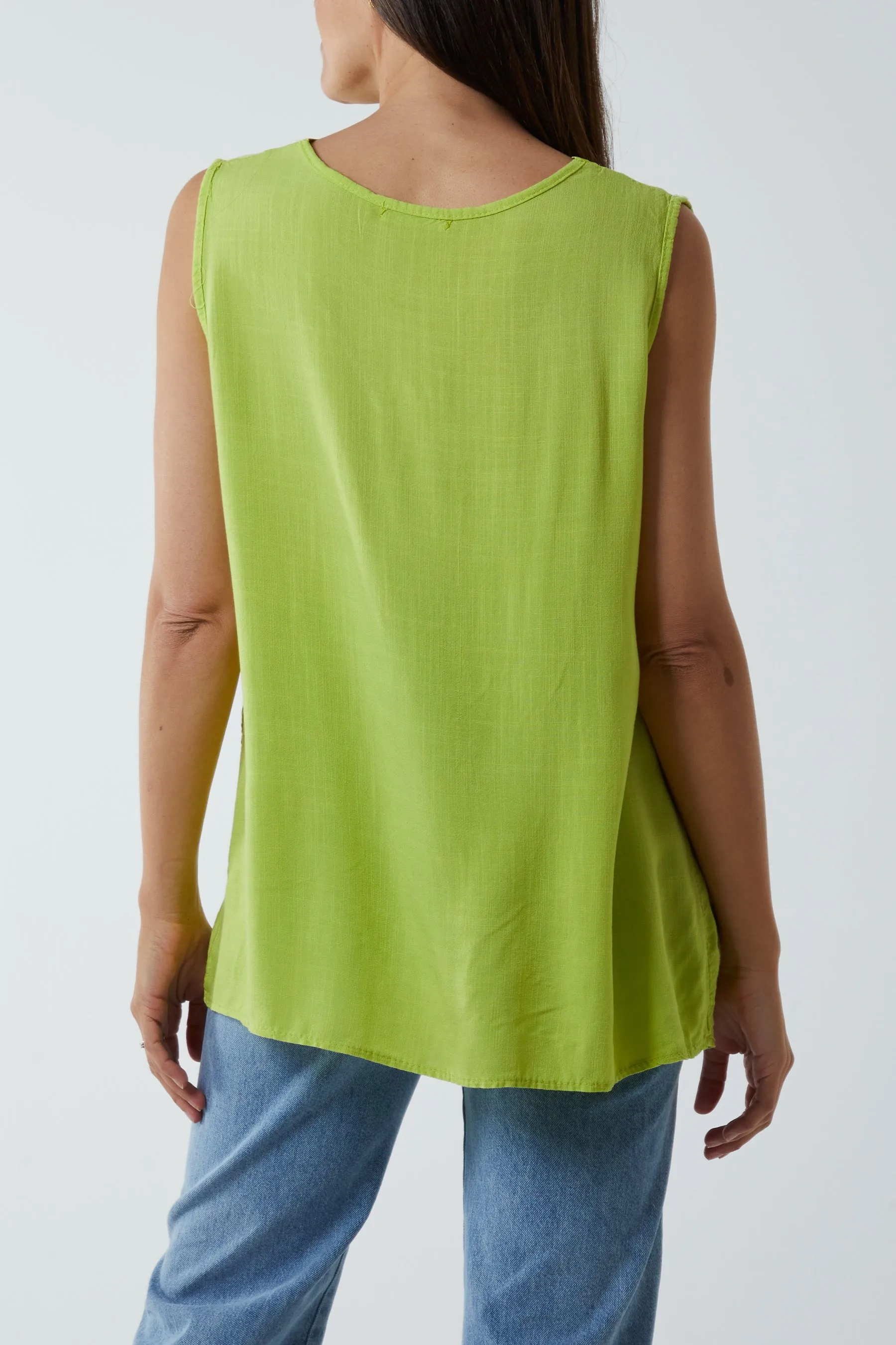 Kiwi Collar Satin Trim Vest