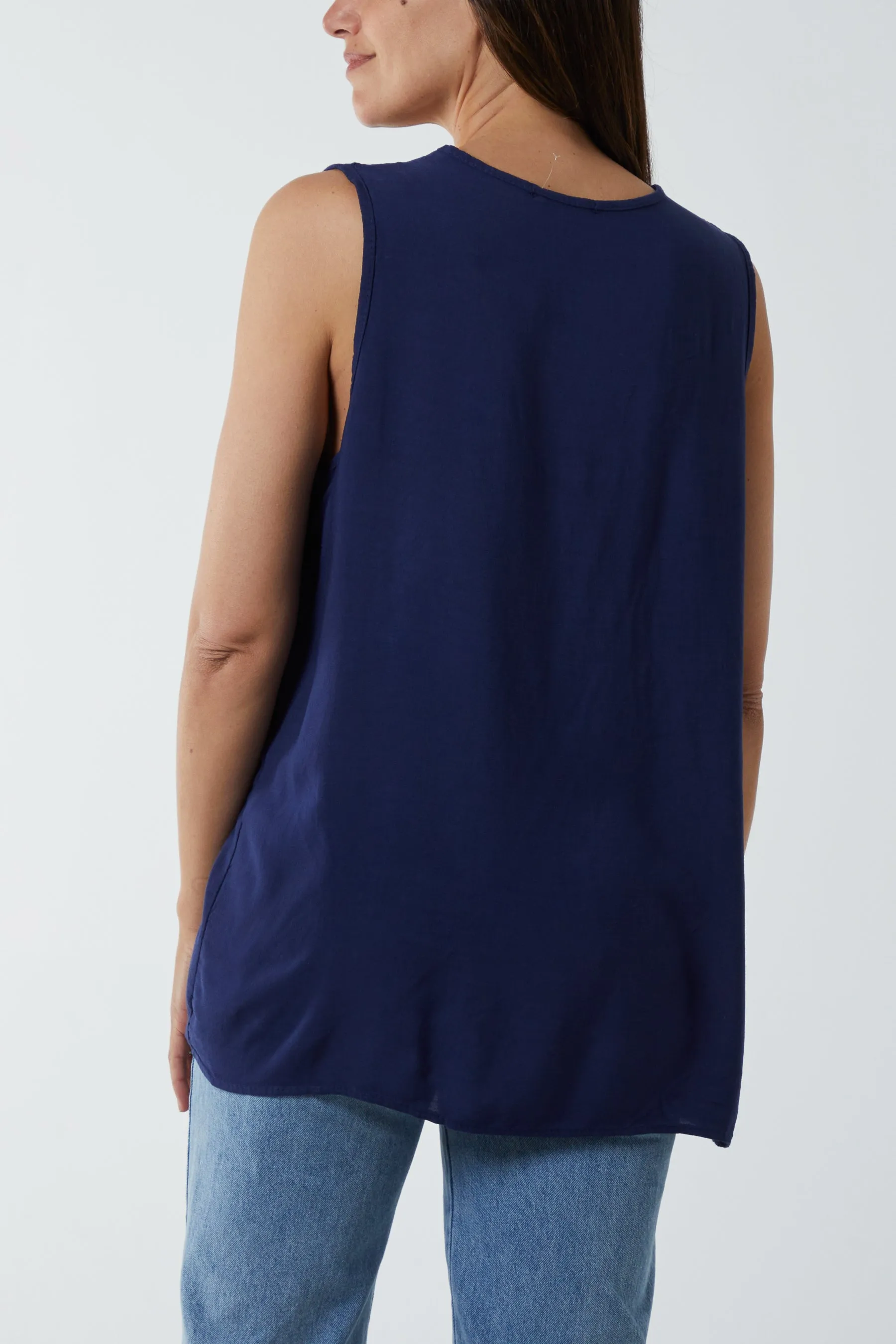 Kiwi Collar Satin Trim Vest