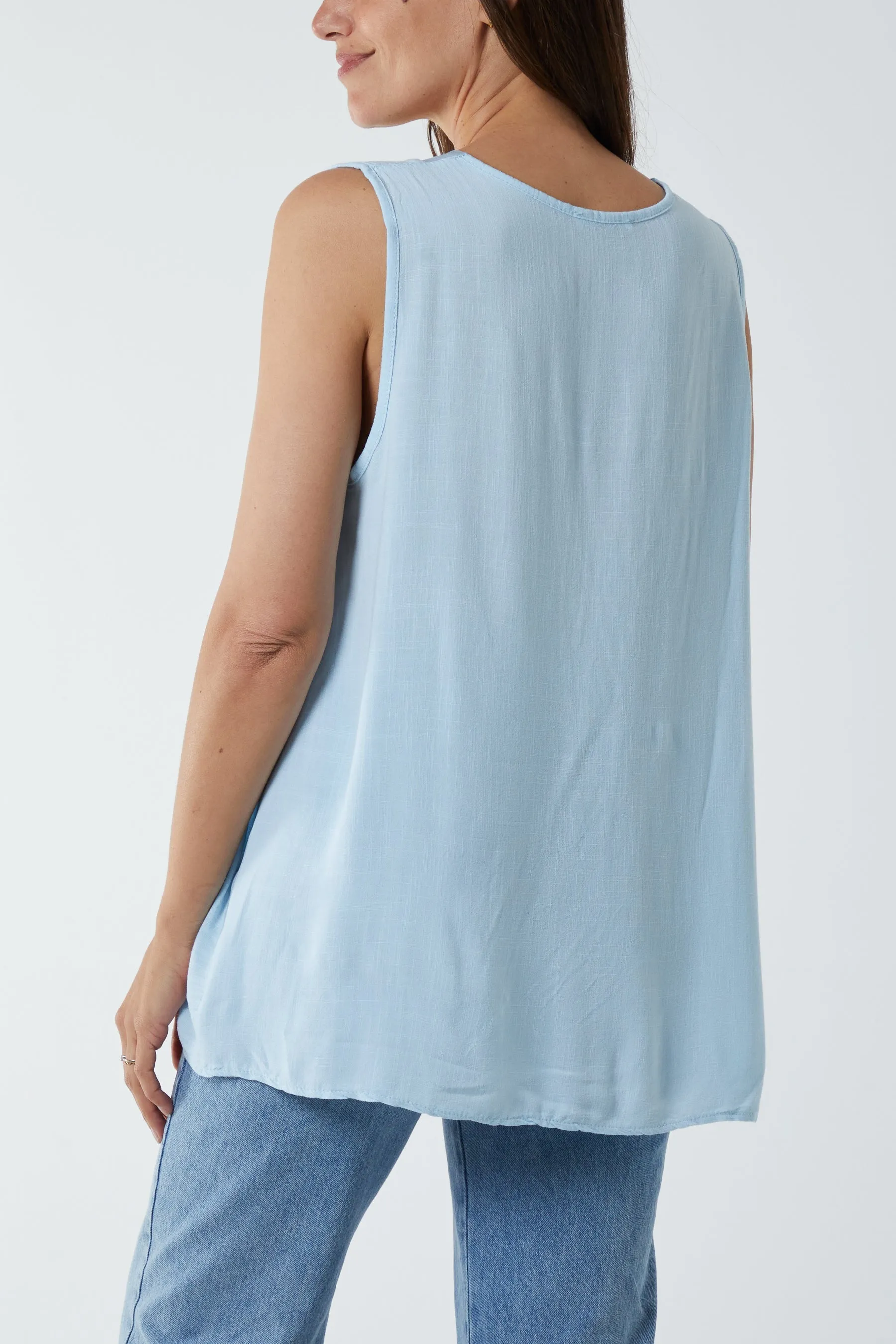 Kiwi Collar Satin Trim Vest