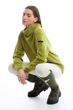 KNIT BOUCLE TURTLENECK CAPI