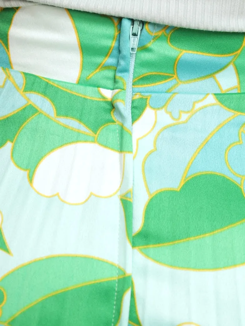 Ladies Asymmetric Printed Pleated Skirt
